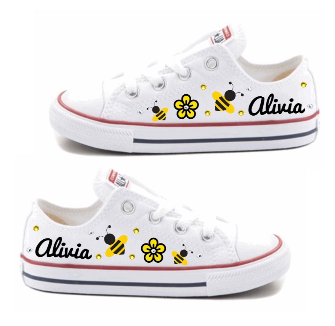 Cute Bumble Bee Flower Crystal Shoe Bee Converse Shoe Girls - Etsy Cute Bumble Bee Flower Crystal Shoe Bee Converse Shoe Girls - Etsy