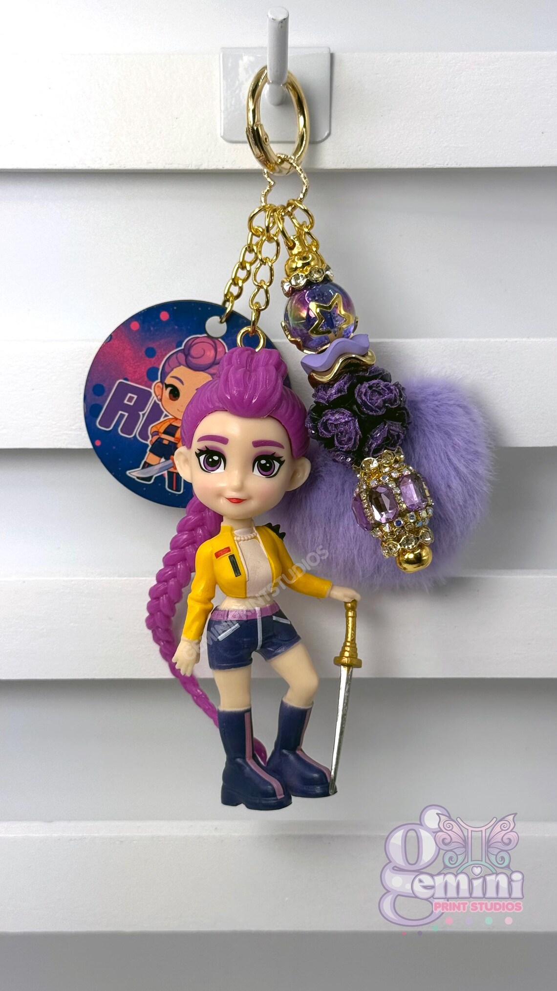 Muñeca Rumi de Kpop Demon Hunters, colgante para bolso con cuentas ...