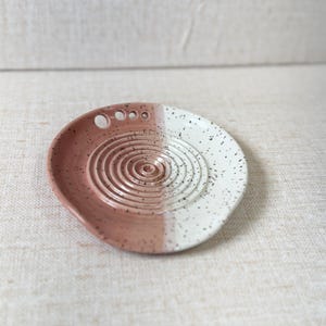 White and Pink Garlic Grater Ginger Grater with Herb Stripper | Handmade Pottery