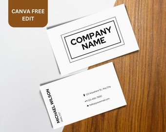 Professional Modern Business card Editable Business Card Template Minimalist Business Cards DIY Calling Card  Canva Template