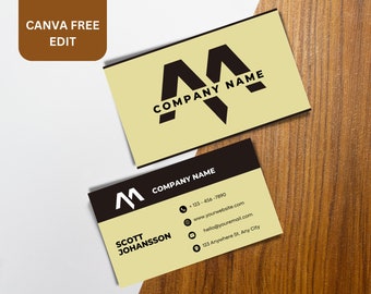 Professional Modern Business card Editable Business Card Template Minimalist Business Cards DIY Calling Card  Canva Template