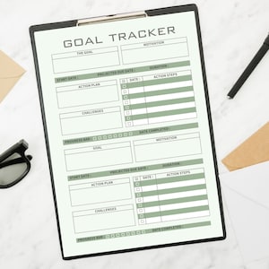 Printable Goal Tracker Goal setting plan Goal Planner Instant Download Planner Annual Goals Monthly Goals Weekly Goals
