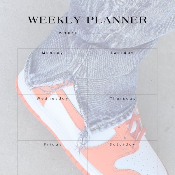 Sneaker Weekly Planner