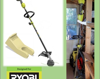 Wall Mount Ryobi P20018 - 18V ONE+ 13" String Trimmer Edger Trimmer Weed Wacker 3D printed, W/ Mounting Screws