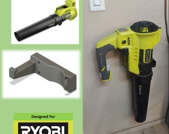 Ryobi 40v Leaf Blower Wall Mount RY40408 RY40408BTLVNM RY40408BTL 3D printed, W/ Mounting Screws