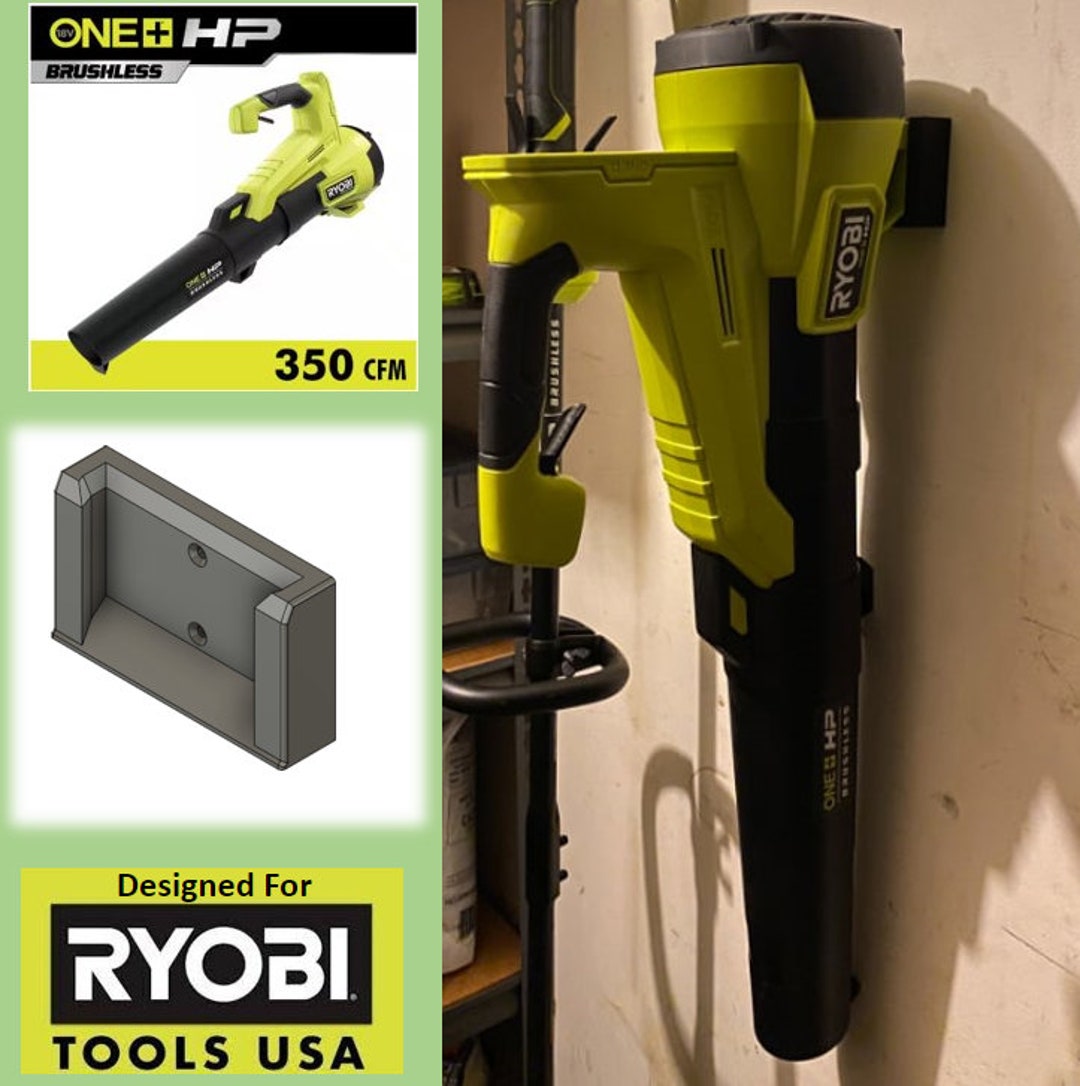 Ryobi 18v Leaf Blower Wall Mount P21012 350 CFM 3D Printed, W/ Mounting