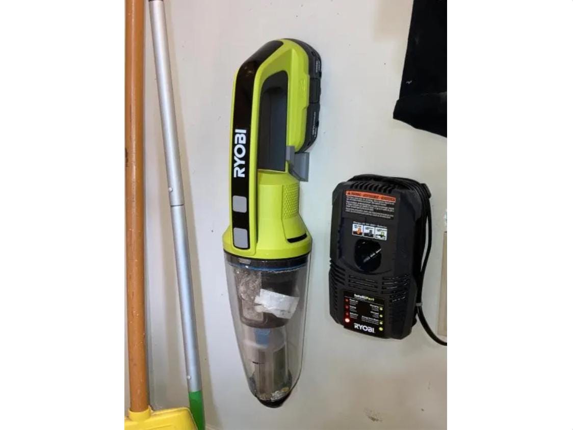 Ryobi 18v Handheld Vacuum PCL702 PCL704 Wall Mount 3D printed, W/ Mounting Screws