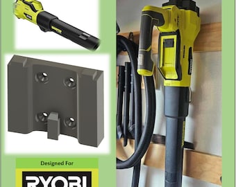 Ryobi 40v Leaf Blower Wall Mount RY40407 RY40470 RY40407VNM 3D printed, W/ Mounting Screws