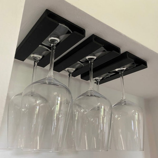 Undercabinet Wine Glass Holder Mount Storage Organization Display