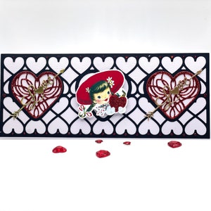 Carte de Saint-Valentin, je t'aime, faite main, unique, carte 3D, carte découpée, soyez à moi, soyez ma valentine, saint valentin, valentin, ensemble, coeurs