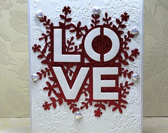 Valentines, love you card, handmade card, unique card, 3D card, die cut card, be mine card, be my valentine card, valentines day card