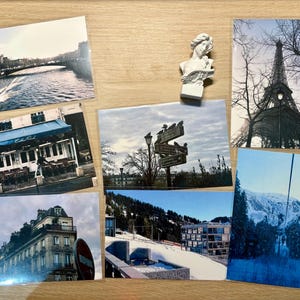 Winter in Europe – Set of 7 Original Travel Photography Postcards | Paris, Seine River, Mt. Rigi & Titlis, Switzerland