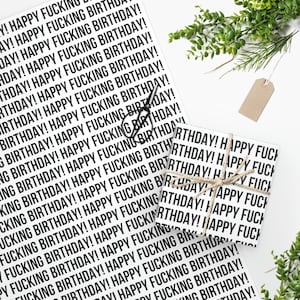 Papel de embrulho engraçado, papel de embrulho de feliz aniversário, feliz aniversário fXcking, feliz aniversário, papel de embrulho, presente engraçado