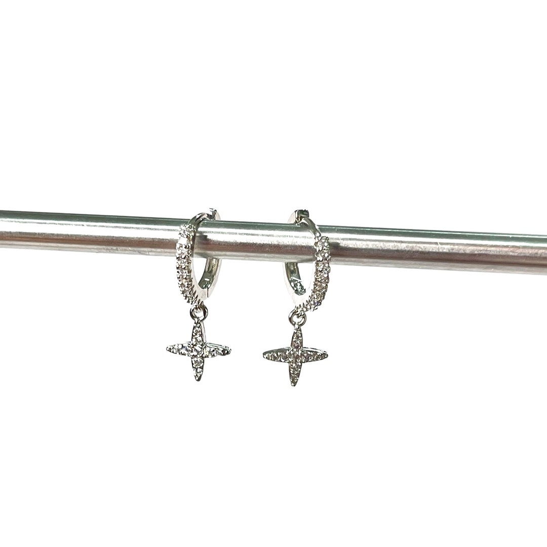 Orecchini A Stella In Argento 925 – Pendenti Con Pallina E Perno, Regalo PE26