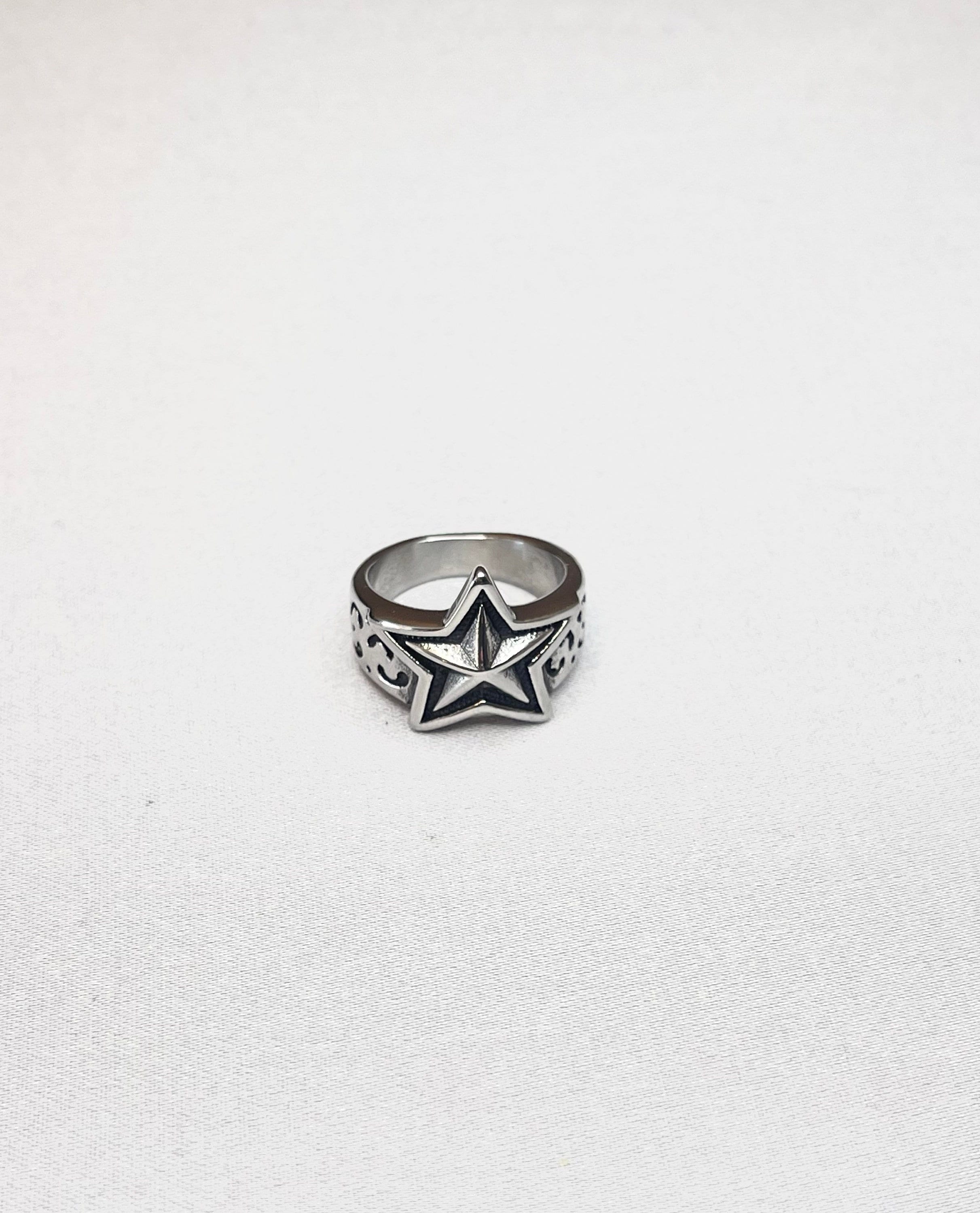 Chunky Star Ring, Silver Star Ring, Stainless Steel Ring, Heavy Silver ...