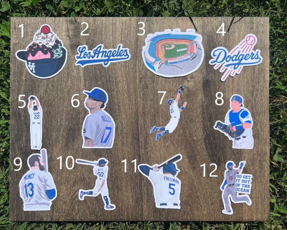 Dodgers Sticker LA Dodgers Sticker Packs 12 Pc Dodgers Etsy
