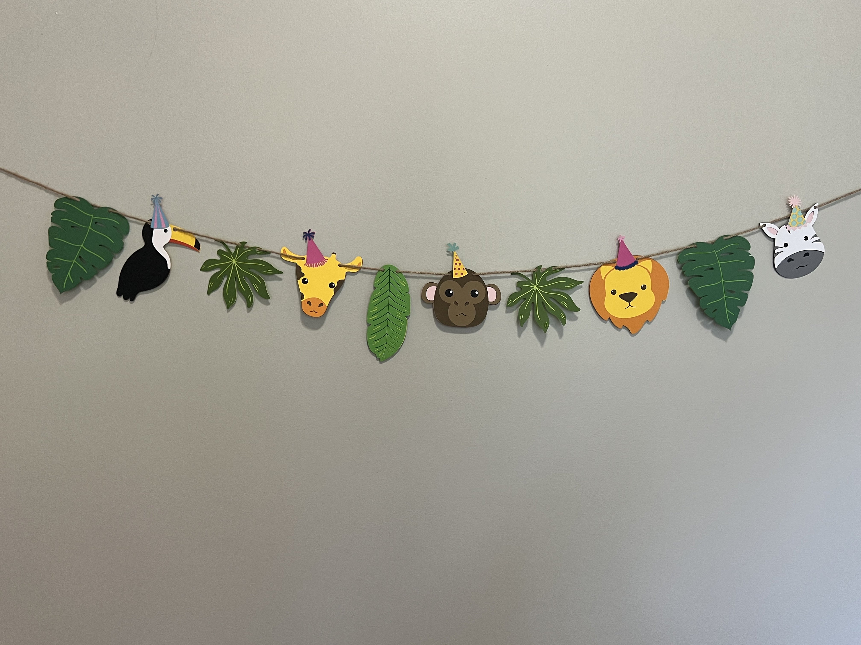 Happy Birthday Safari Banner wild one two wild Animals Party Animals garland Zoo animals jungle safari handmade