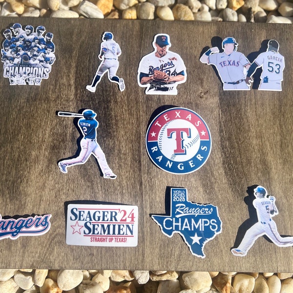 Texas Rangers Sticker, Texas Rangers Sticker Packs, 10 pc, World Series Champions 2023