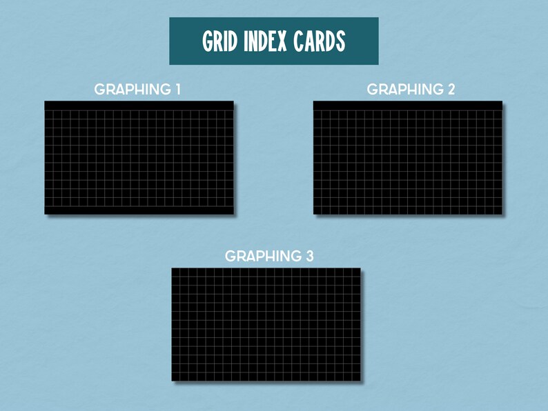 Graph Note Card Black Goodnotes Index Cards, Digital Index Cards: Lined Index Cards ...