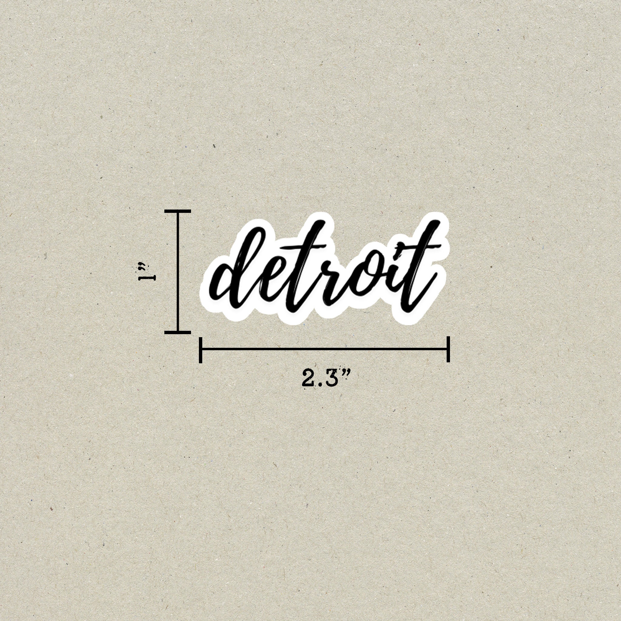 Detroit Cursive Detroit Cursive Travel Sticker, Vinyl Laptop Water Bottle Sticker ...