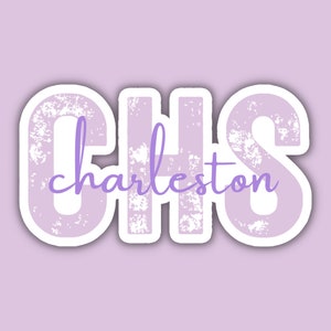 CHS Charleston Airport Code Travel Sticker, Multiple Colors Vinyl Laptop Water Bottle Journal Places I&#39;ve Been, Luggage South Carolina Decal