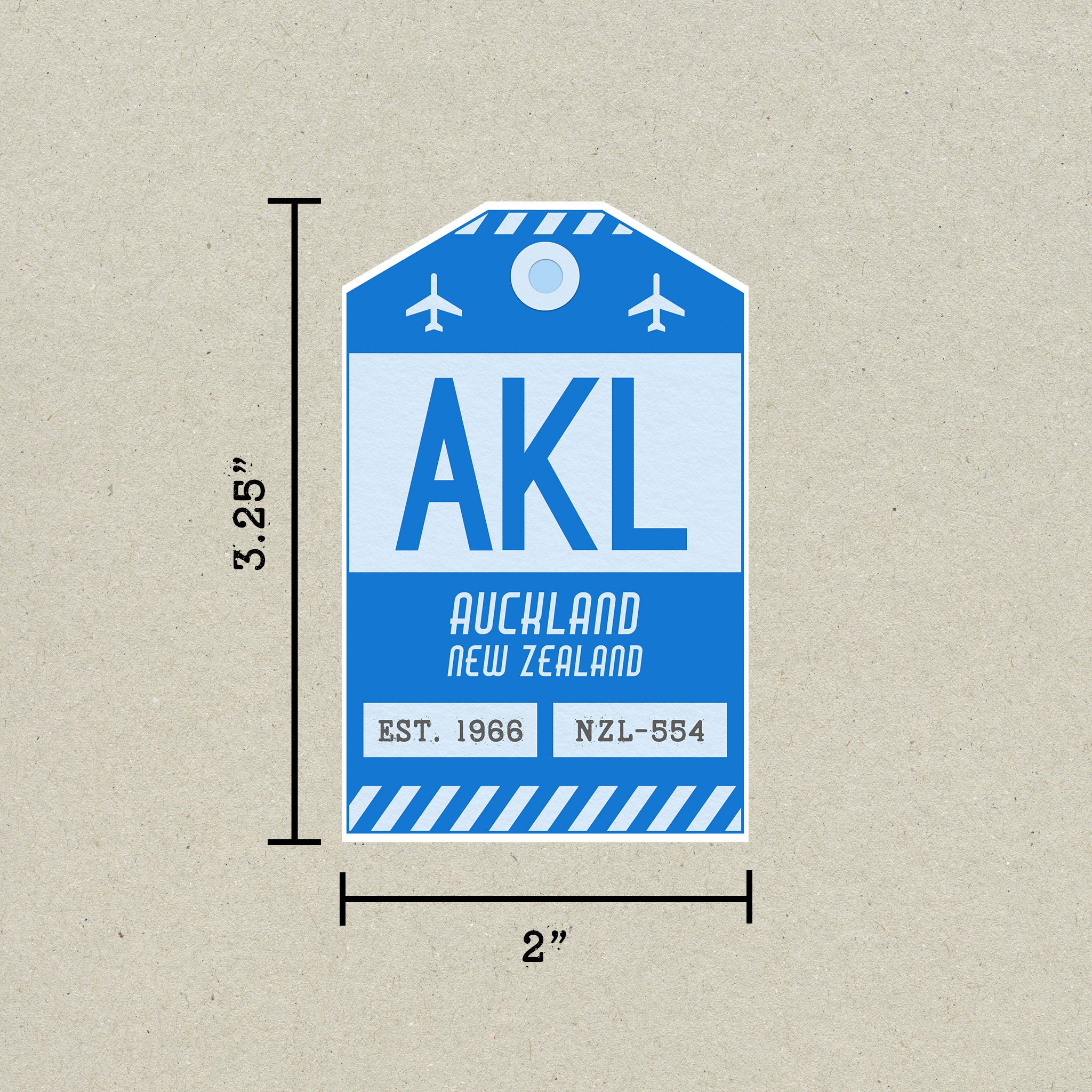 AKL Auckland New Zealand Airport Sticker • Vintage Luggage Tag Decal ...