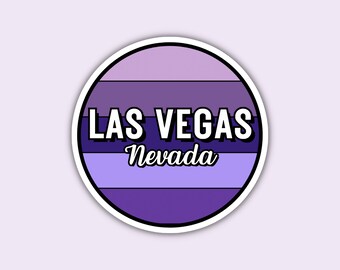 Las Vegas Nevada Travel Sticker, 2.5" Multiple Colors, Laptop Water Bottle Planner Journal, Collectible Places I've Been, Luggage Decal