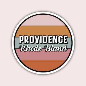 Providence RI Travel Sticker, 2.5&quot; Multiple Colors, Vinyl Laptop Water Bottle Planner Journal, Collectible Places I&#39;ve Been, Luggage Decal