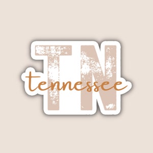 Tennessee State Travel Sticker, Multiple Colors, TN State Code, Vinyl Laptop Water Bottle Planner Journal, Places I&#39;ve Been, Luggage Decal
