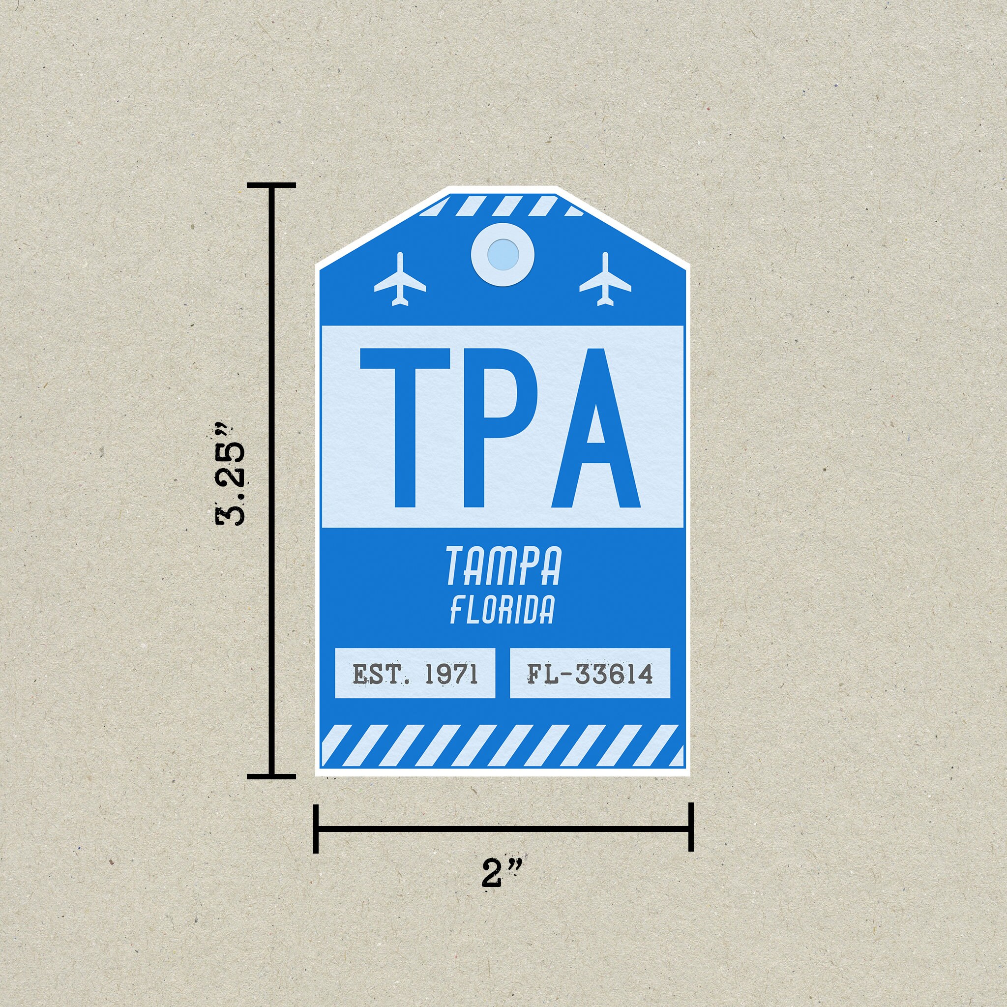 Tpa Sticker TPA Tampa Florida Luggage Tag Sticker / Airport Code Baggage Decal ...