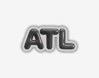 ATL Atlanta Georgia Airport Code Sticker • Vinyl Retro Travel Decal • Laptop Water Bottle Luggage Sticker • Vacation Souvenir Scrapbook Gift