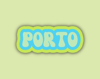 Porto Portugal Retro Travel Sticker • Vintage Porto Vinyl Decal • Laptop Water Bottle Luggage Sticker • Vacation Souvenir Gift