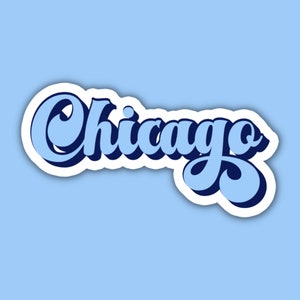 Chicago Vintage Inspired Travel Sticker, Vinyl Laptop Water Bottle Sticker, Places I've Been, Trendy Luggage Tag, Travel Journal Decal