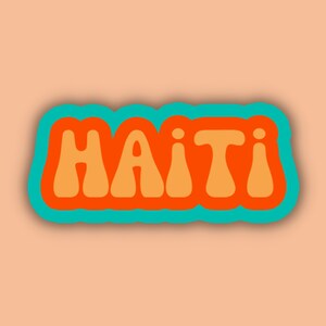 Haiti Travel Sticker, Multiple Colors, Vinyl Laptop Water Bottle Sticker, Places I&#39;ve Been, Trendy Luggage Decal, Vintage Inspired