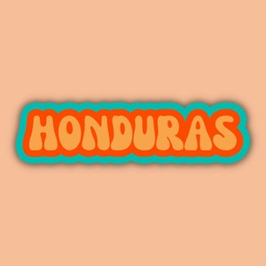 Honduras Travel Sticker, Multiple Colors, Vinyl Laptop Water Bottle Sticker, Places I&#39;ve Been, Trendy Luggage Decal, Vintage Inspired