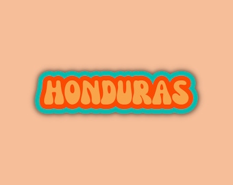 Honduras Travel Sticker, Multiple Colors, Vinyl Laptop Water Bottle Sticker, Places I've Been, Trendy Luggage Decal, Vintage Inspired