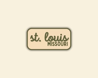 St. Louis Missouri Retro Travel Sticker – Colorful Vinyl Decal for Laptop, Water Bottle, Scrapbook, Journal, Tablet & Luggage