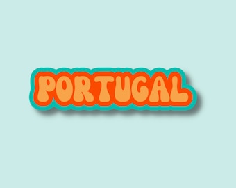 Portugal Travel Sticker, Multiple Colors, Vinyl Laptop Water Bottle Sticker, Places I've Been, Trendy Luggage Decal, Vintage Travel Inspired