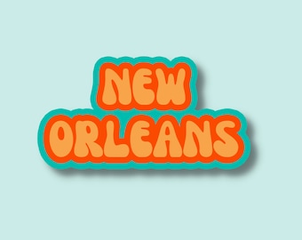 New Orleans Travel Sticker, Multiple Colors, Laptop Water Bottle Sticker, Places I've Been, Trendy Luggage Decal, Vintage Travel Inspired