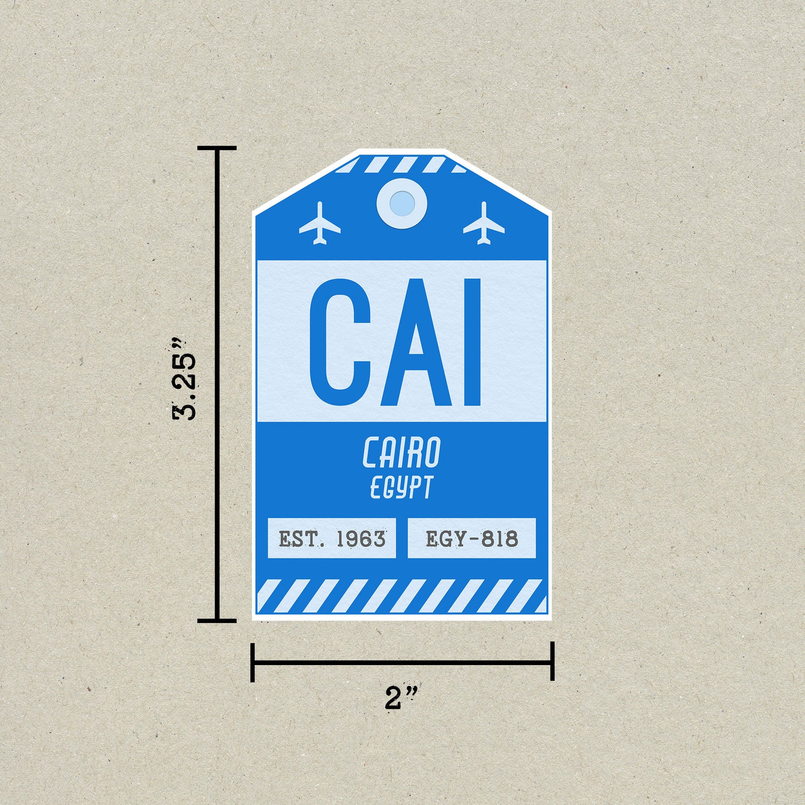 CAI Cairo Egypt Luggage Tag Sticker / Airport Code Baggage Decal ...