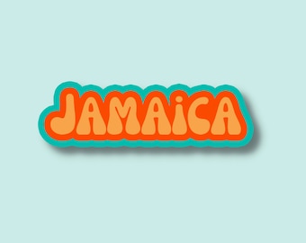 Jamaica Travel Sticker, Multiple Colors, Vinyl Laptop Water Bottle Sticker, Places I've Been, Trendy Luggage Decal, Vintage Travel Inspired