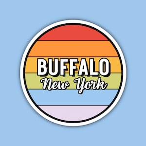 Buffalo New York Travel Sticker, 2.5&quot; Multiple Colors, Vinyl Laptop Water Bottle Journal, Collectible Places I&#39;ve Been, Luggage Decal