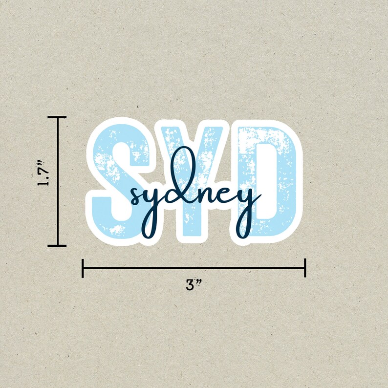 SYD Sydney Airport Code Travel Sticker, Multiple Colors, Vinyl Laptop