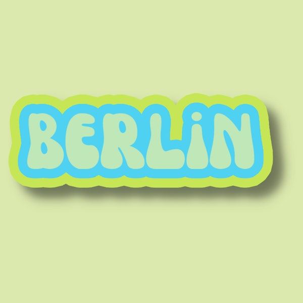 Berlin Travel Sticker, Multiple Colors, Vinyl Laptop Water Bottle Sticker, Places I've Been, Trendy Luggage Decal, Vintage Travel Inspired