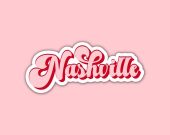 Nashville Vintage Inspired Travel Sticker, Vinyl Laptop Water Bottle Sticker, Places I've Been, Trendy Luggage Tag, Travel Journal Decal