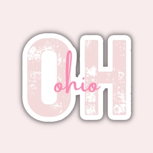 Ohio State Travel Sticker, Multiple Colors, OH State Code, Vinyl Laptop Water Bottle Planner Journal Places I&#39;ve Been, Luggage Decal