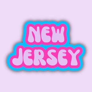 New Jersey Travel Sticker, Multiple Colors, Vinyl Laptop Water Bottle Sticker, Places I&#39;ve Been, Trendy Luggage Decal, Vintage Inspired
