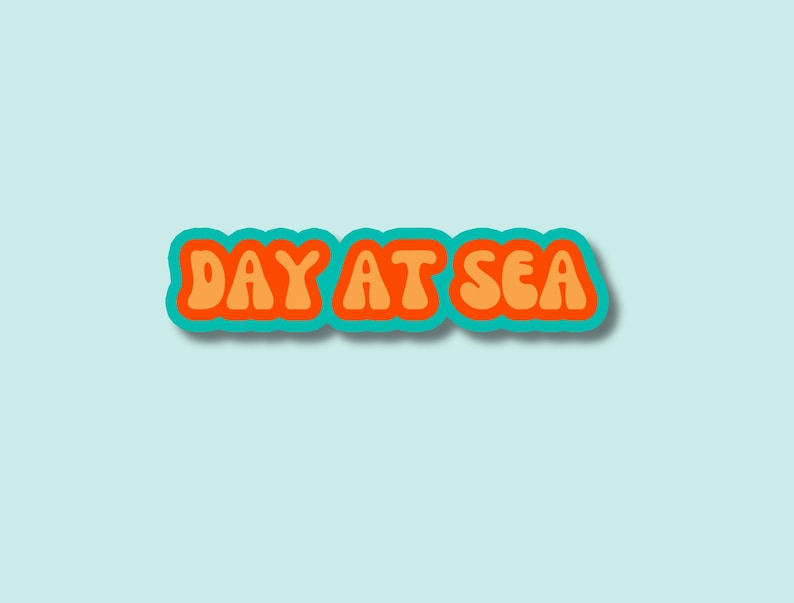 Day at Sea Sticker, Cruise Vacation, Vinyl Laptop Water Bottle Sticker ...