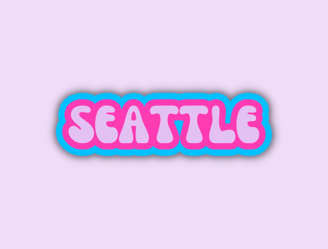 Seattle Sign Cute Seattle Travel Sticker, Multiple Colors, Vinyl Laptop Water Bottle ...
