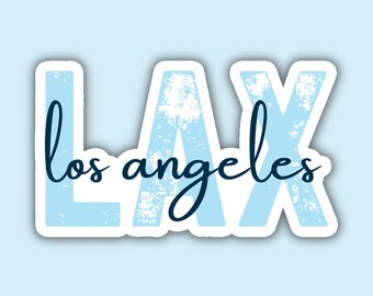 LAX Los Angeles Airport Code Sticker, Vinyl Travel Decal